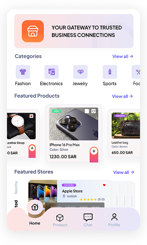 FIVO home screen with categories and featured products